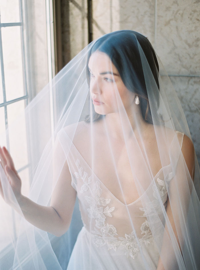 ELIZABETH  English Silk Tulle Wedding Veil – Noon on the Moon