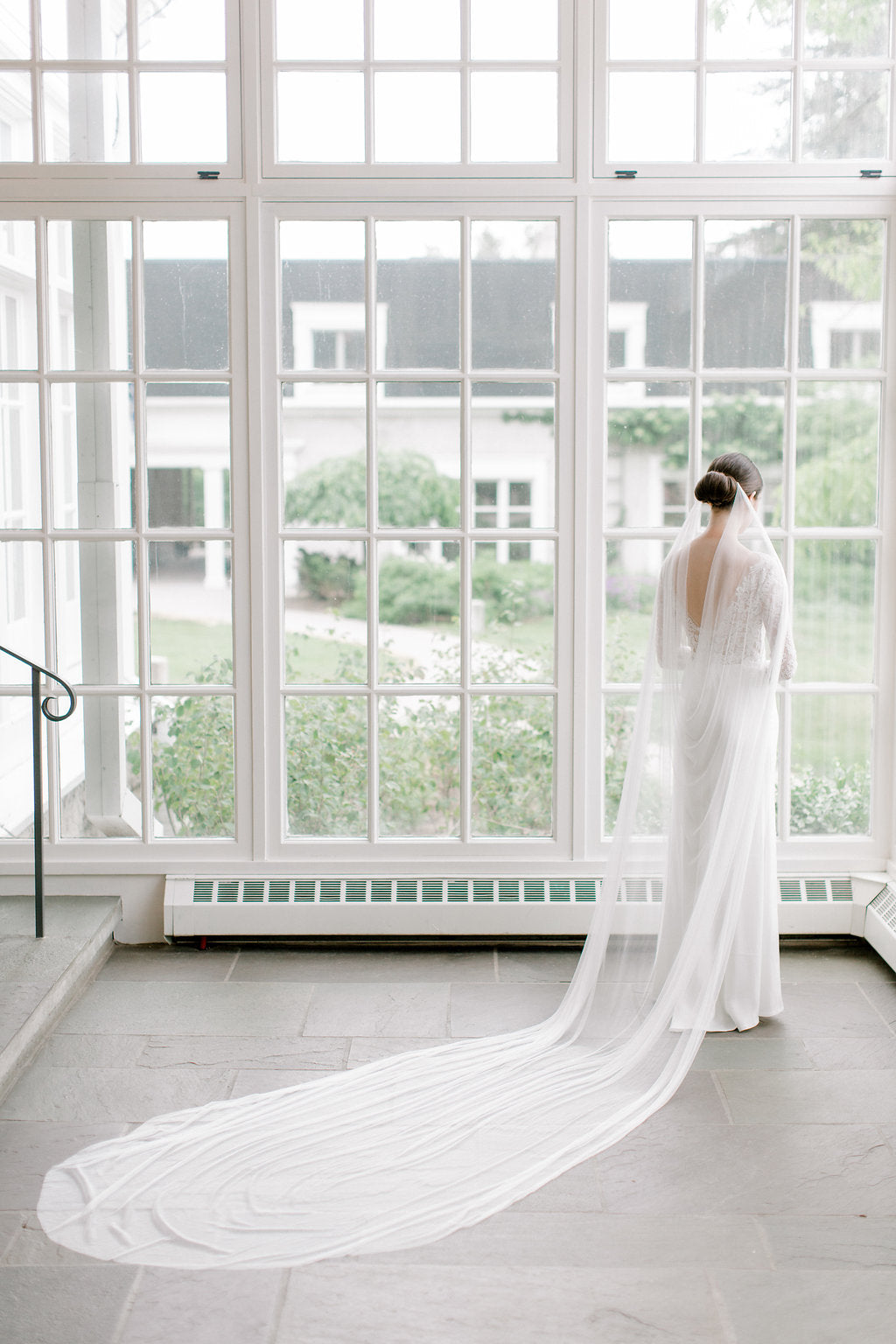 CHLOE | French Silk Tulle Draped Veil - Noon on the Moon