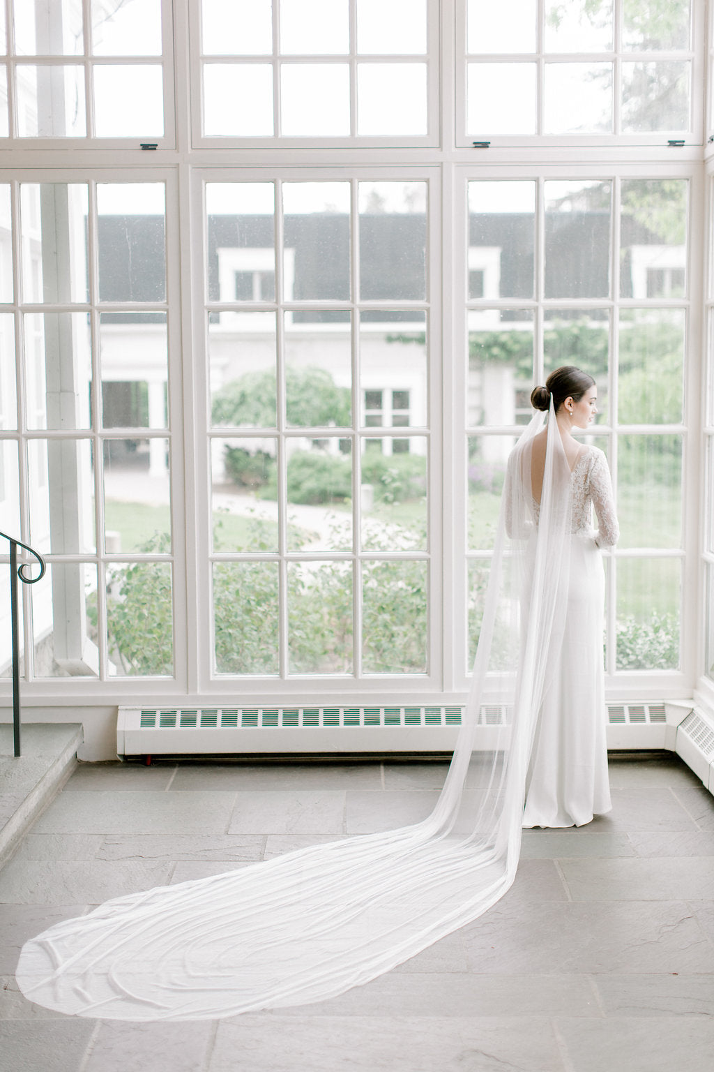 CHLOE | French Silk Tulle Draped Veil - Noon on the Moon