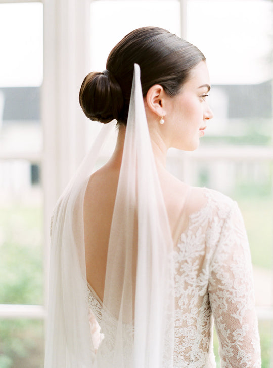 CHLOE | French Silk Tulle Draped Veil - Noon on the Moon