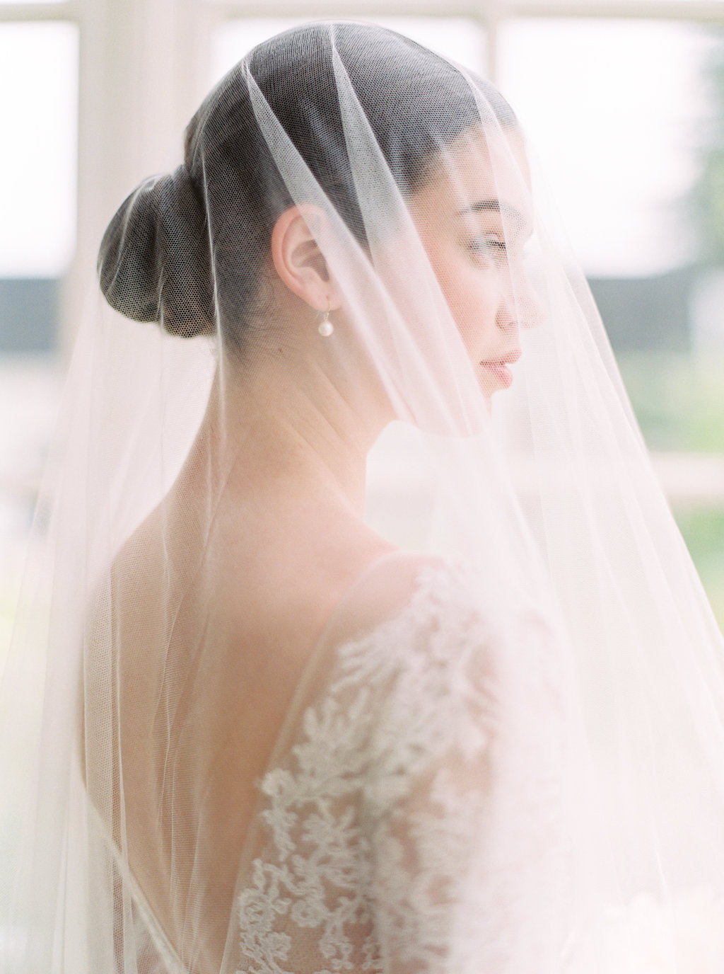 Silk Tulle Cathedral Length Veil