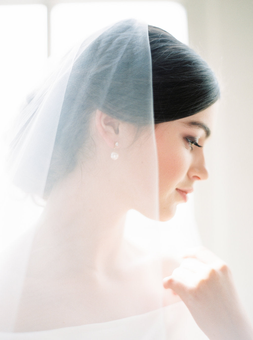 ARIA  Sheer Wedding Veil with Blusher – Noon on the Moon