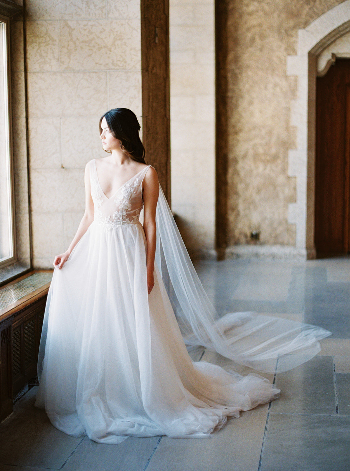 Sheer 2025 wedding cape